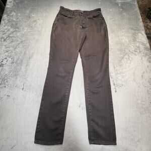 NYDJ Jean Leggings Womens 2 Black Straight Leg Twill Stretch Pockets